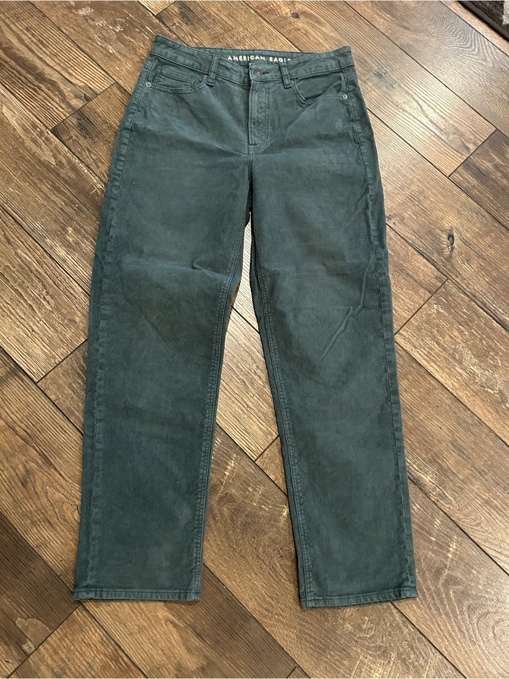 American Eagle Outfitters Mom Straight Forest Green Corduroy Pants